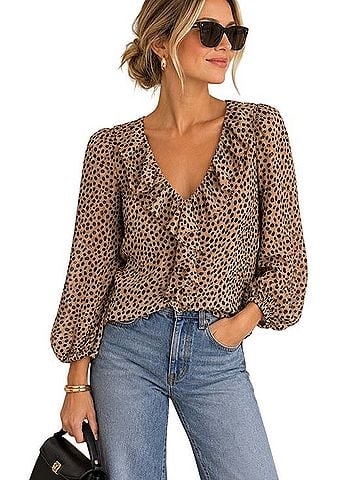 J.Crew Factory Store Factory Animal Print Blouse Blouse (view 1)