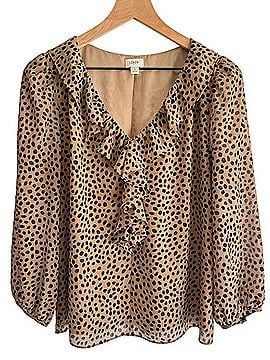 J.Crew Factory Store Factory Animal Print Blouse Blouse (view 2)