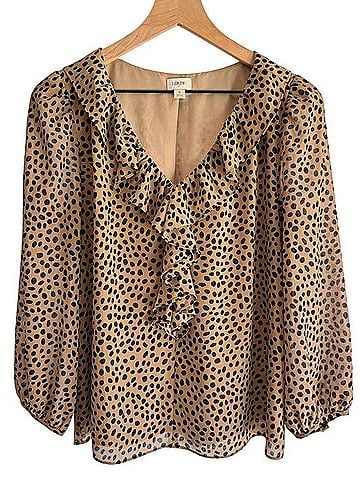 J.Crew Factory Store Factory Animal Print Blouse Blouse (view 2)