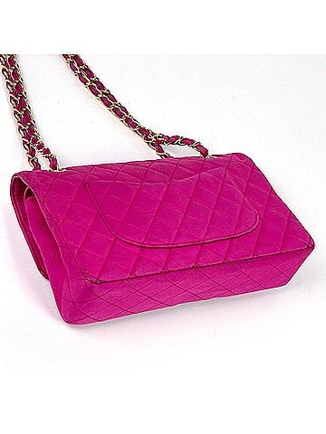 Chanel Chanel Matelassé Shoulder Bag, Double Flap, Coco Mark, Satin, Pink, A01112, Women's (view 2)