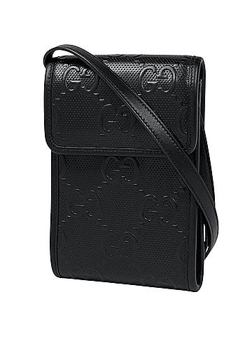 Gucci Gucci GUCCI Shoulder Bag GG Embossed Mini Leather Black 625571 Women's (view 1)