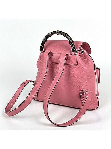 Gucci Gucci Bamboo Backpack with Fringe and Tassel, Leather, Pink, 370833, Women's (view 2)
