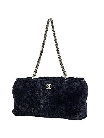 Chanel Chanel CHANEL Shoulder Bag Coco Mark Fur Black Women's (view 1)