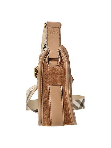 Burberry Burberry Mini B Clip Crossbody Bag in Brown Suede (view 2)