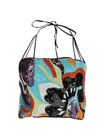 ETRO Etro Floral Sequined Crop Top in Multicolor Polyester (view 1)