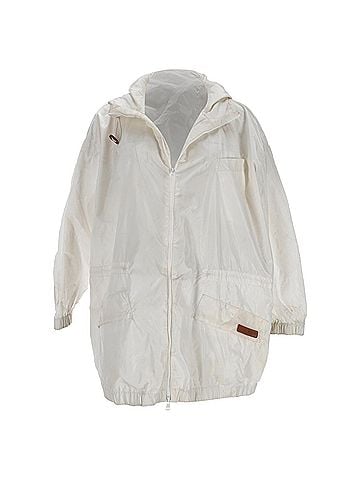 Tod's Tod's Zipped Hooded Rain Jacket in White Nylon (view 1)