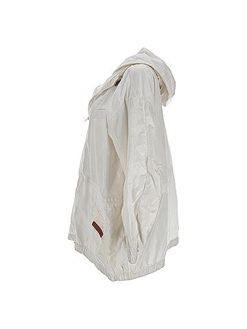 Tod's Tod's Zipped Hooded Rain Jacket in White Nylon (view 2)