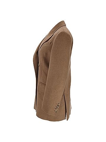 Max Mara Max Mara Olimpia Double-Breasted Blazer in Brown Camel Hair (view 2)