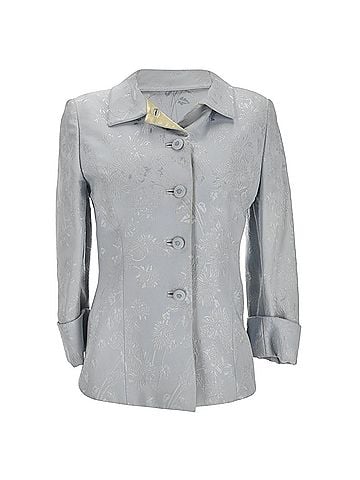 Versace Gianni Versace Floral-Jacquard Blazer in Blue Rayon (view 1)