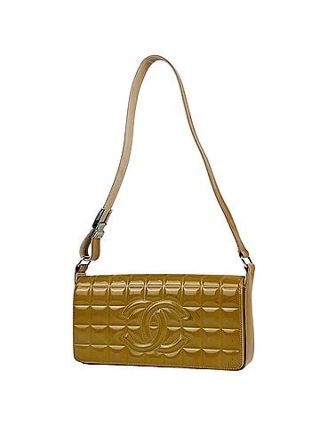 Chanel Chanel CHANEL Shoulder Bag Coco Mark Chocolate Bar Enamel Patent Leather Brown Women's (view 1)