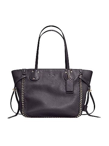 Coach Coach Tatum Tote in Black Leather with Whiplash and Chain Detail Leather Tote (view 1)