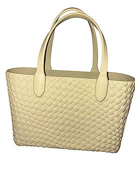 Shade & Shore Pale Yellow Woven Tote Tote (view 2)