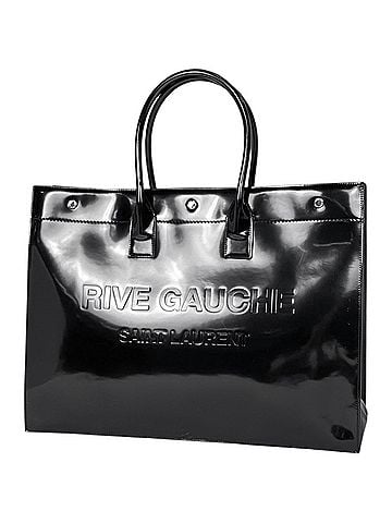 Yves Saint Laurent Yves Saint Laurent Saint Laurent Paris Rive Gauche Leather Tote Bag, Black, 587273, Women's (view 1)