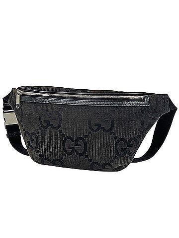 Gucci Gucci Jumbo GG Belt Bag/Waist Bag, Canvas, Black, 696031, Women's (view 1)