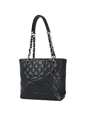 Chanel Chanel Tote Bag, Coco Mark, Matelassé PST, Caviar Leather, Black, A50994, Women's (view 1)
