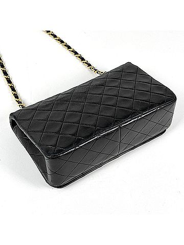 Chanel Chanel Matelassé Single Flap Shoulder Bag with Coco Mark, Leather, Black, A03568, Women's (view 2)