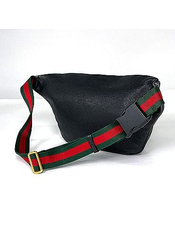 Gucci Gucci GUCCI Body Bag Logo Sherry Line Web Leather Black 530412 Men's (view 2)