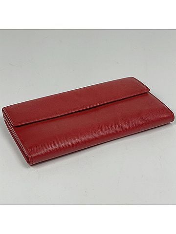 Chanel Chanel CHANEL Long Wallet Coco Mark Leather Red Women's (view 2)