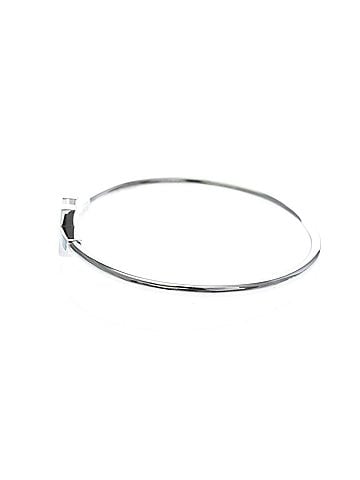 Tiffany & Co. Tiffany Tiffany T Tiffany &amp; Co. TT Wire Bangle With Diamonds And Turquoise White Gold (18K) Diamond,Turquoise Bangle Silver (view 2)