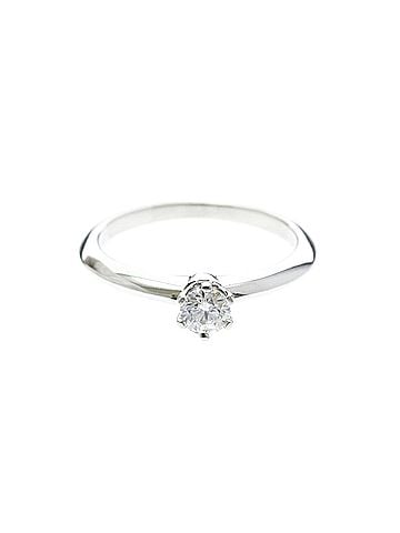 Tiffany & Co. Tiffany Solitaire Diamond Ring Platinum Fashion Diamond Band Ring Carat/0.2 Silver (view 1)