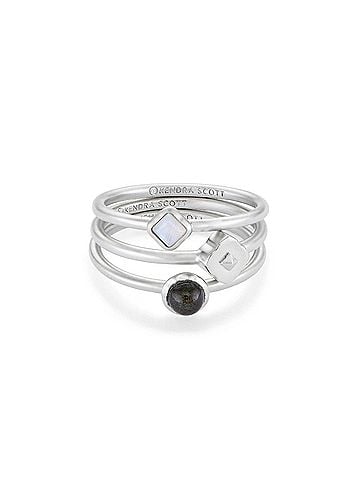 Kendra Scott Women's Gemma Rhodium Ring Set (view 1)