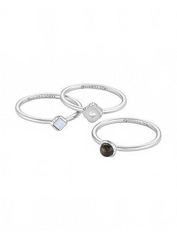 Kendra Scott Women's Gemma Rhodium Ring Set (view 2)