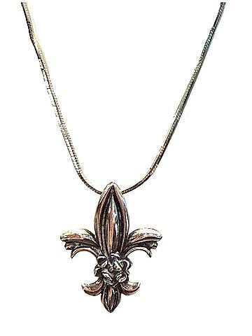 Madison Women's Magnolia Fleur De Lis Pendant in Silver (view 1)