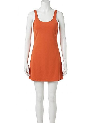 Listicle Tank Mini Dress Romper in Orange (view 1)