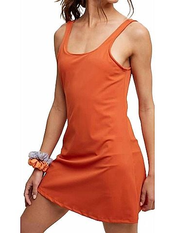 Listicle Tank Mini Dress Romper in Orange (view 2)