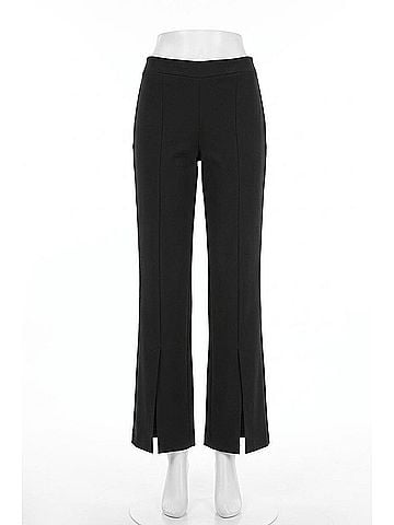 Joseph Ribkoff Split Front Twill Pull On Straight Pants in Black (view 1)