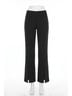 Joseph Ribkoff Solid Black Split Front Twill Pull On Straight Pants in Black Size 10 - photo 1