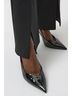 Joseph Ribkoff Solid Black Split Front Twill Pull On Straight Pants in Black Size 10 - photo 4