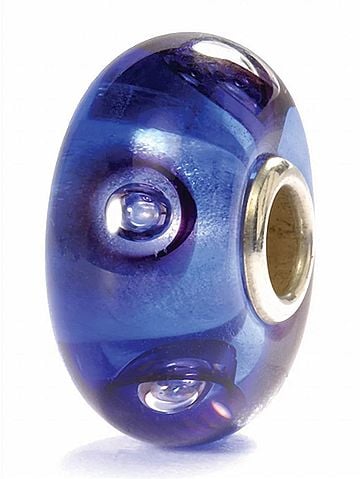 Trollbeads Women's Clear Blue Bubbles Glass Bead Charm (view 1)