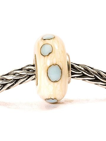 Trollbeads Women's Beige/Blue Dot Glass Bead Charm (view 2)