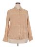 SPANX 100% Silk Stripes Tan Spanx Long Sleeve Silk Top Size 3X - photo 1