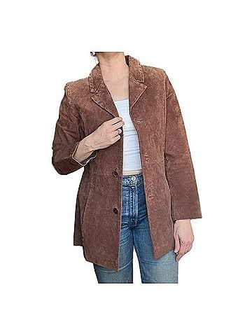 Wet Seal Suede Leather Jacket Jacket (view 1)