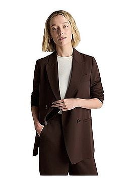 Quince Stretch Crepe Double-Breasted Blazer Jacket (view 1)