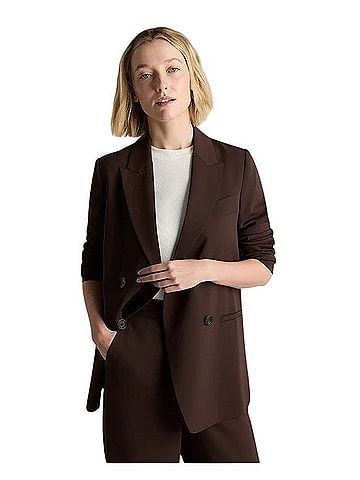 Quince Stretch Crepe Double-Breasted Blazer Jacket (view 1)