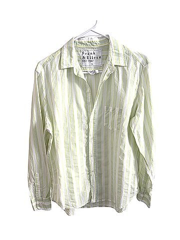 Frank & Eileen Button-up Shirt Small Chartreuse Green Stripe Button-Down Shirt (view 1)