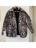 Chico's 100% Polyester Animal Print Black White Jacket Size L - photo 6