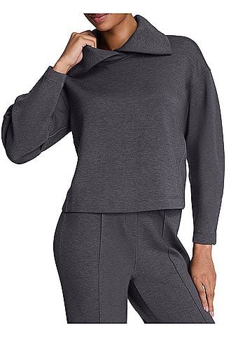 SPANX Air Essentials Brushed Collar Sweatshirt Long Sleeve Top (view 1)