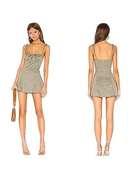 Majorelle Taupe Polka Dot Mini Dress Cocktail Dress (view 2)