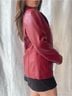 Worthington 100% Leather 100% Polyester Solid Red Jacket Size S - photo 6