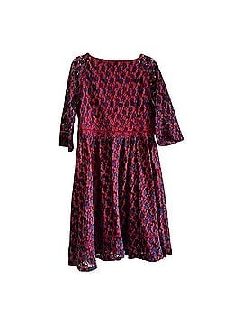 Miusol Floral Lace 3/4 Sleeve V Neck A Line Dress Active Dress (view 2)