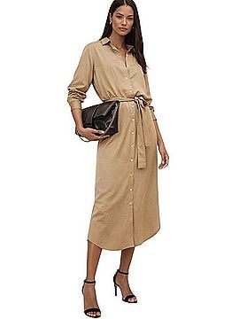 Banana Republic Tie Waist Maxi Shirt Dress Casual Dress (view 1)