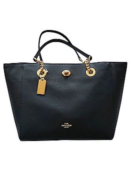Coach Turn lock Pebbled Leather Chain Tote Tote (view 1)