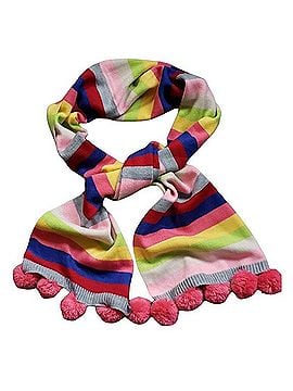 Talbots Multicolor Striped Pom Pom Knit Scarf Scarf (view 2)