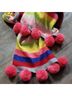 Talbots Multicolor Striped Pom Pom Knit Scarf Scarf - photo 4