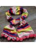 Talbots Multicolor Striped Pom Pom Knit Scarf Scarf - photo 3