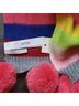 Talbots Multicolor Striped Pom Pom Knit Scarf Scarf - photo 6